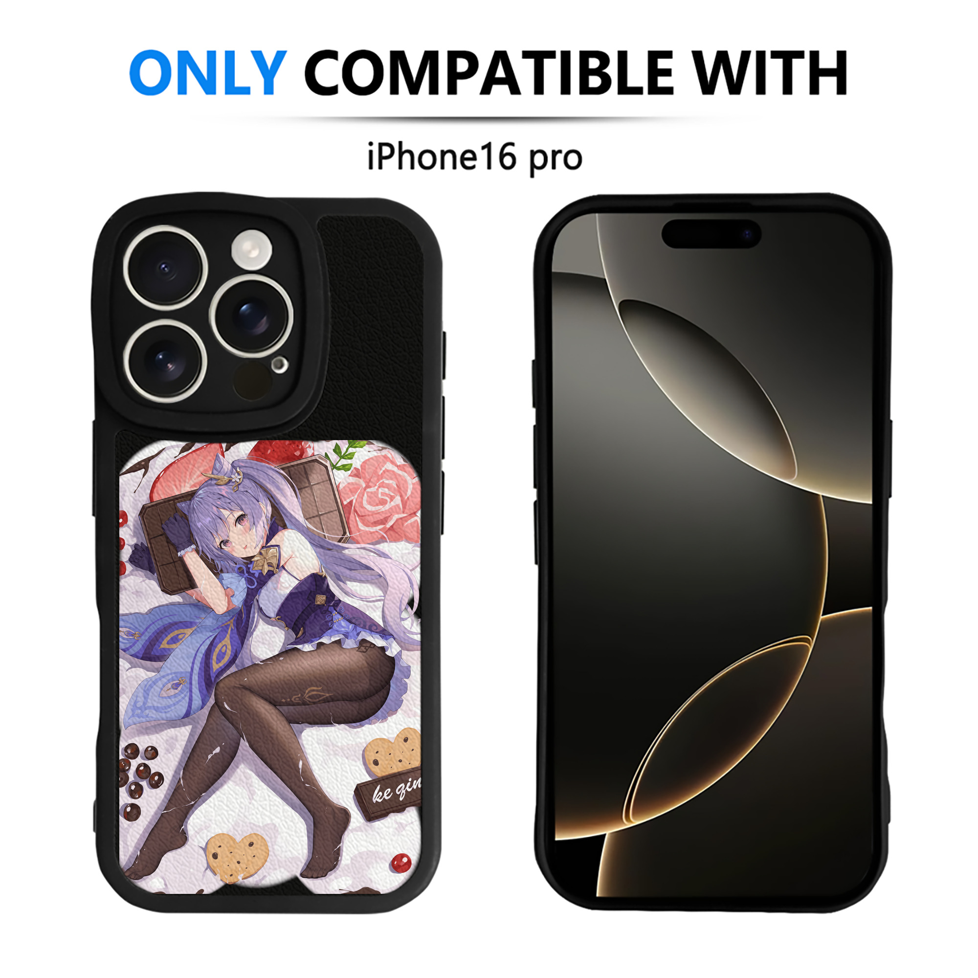 げんし神 刻晴 こくせい genshin Kokusei 【iPhone 16シリーズ対応】シリコンスマホケース（レザー調） 材質：シリコン